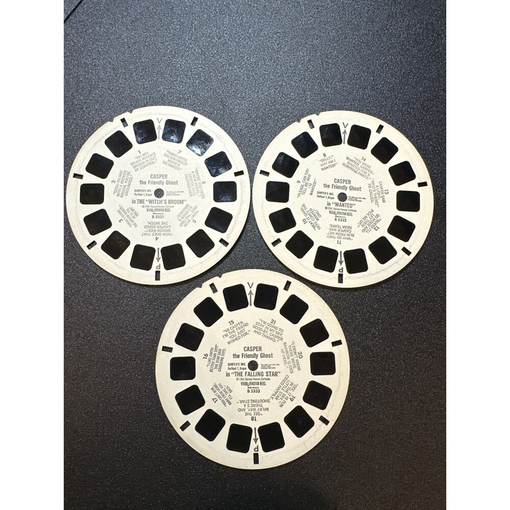 Vintage 1961 View-Master‎ Casper Friendly Ghost 3 Reel Set
